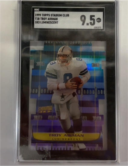 1999 Topps Stadium Club 3x3 #T1B Troy Aikman Luminescent — front