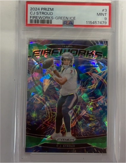 2024 Panini Prizm #3 CJ Stroud Fireworks Green Ice — front