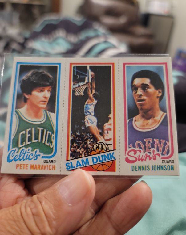 1980-81 Topps #38-264-194 Pete Maravich, World B. Free, Dennis Johnson — front