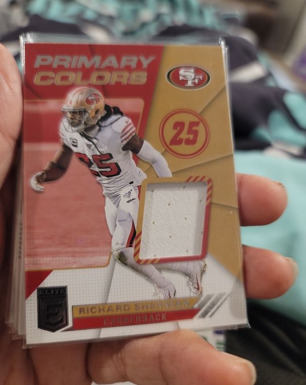 2021 Donruss Elite #PC4 Richard Sherman Primary Colors Jersey Patch 49ers — front
