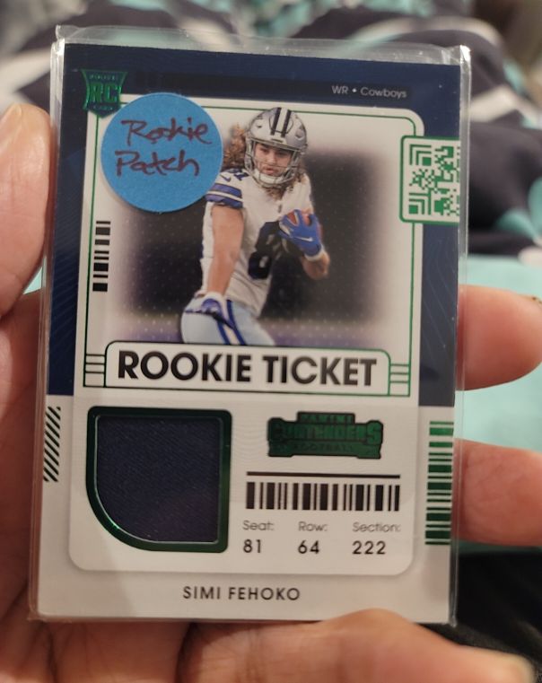 2021 Panini Contenders Rookie Ticket Swatches #RTS-SFE Simi Fehoko — front