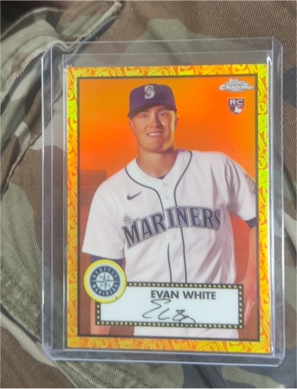 2021 Topps Chrome Platinum Anniversary #87 Evan White Rookie Card — front