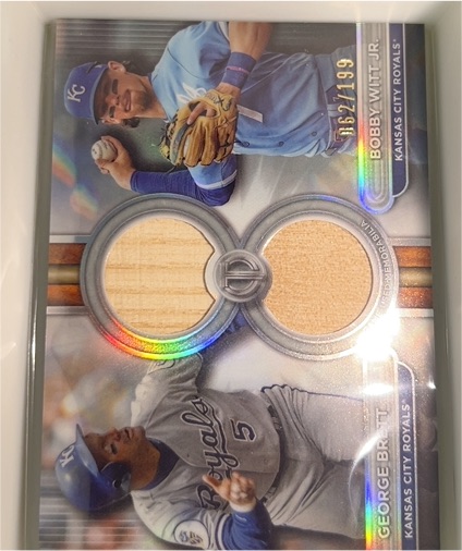 2024 Topps Tribute Dual Relic #162/199 Bobby Witt Jr. / George Brett — front