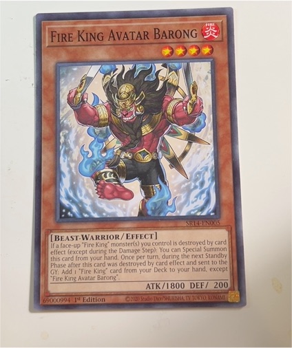 Yu-Gi-Oh! SR14-EN005 Fire King Avatar Barong — front