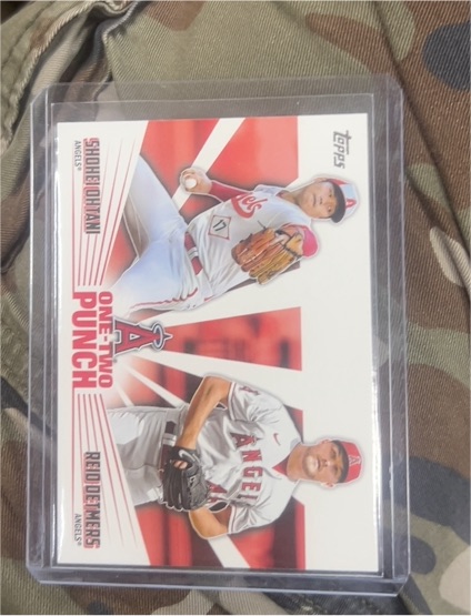 2023 Topps Series 1 #12P-23 Shohei Ohtani/Reid Detmers One-Two Punch — front