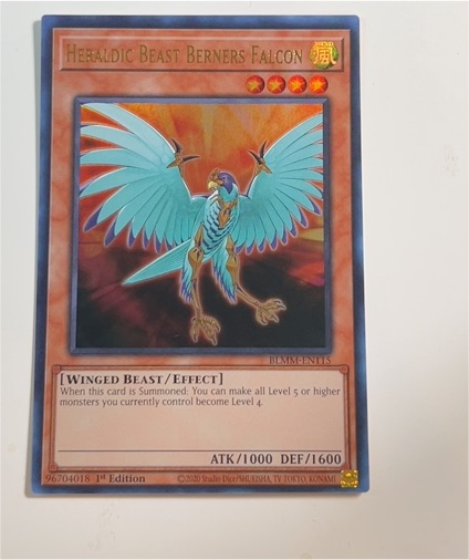 2010 Yu-Gi-Oh! Battles of Legend: Monster Mayhem #BLMM-EN115 Heraldic Beast Berners Falcon — front