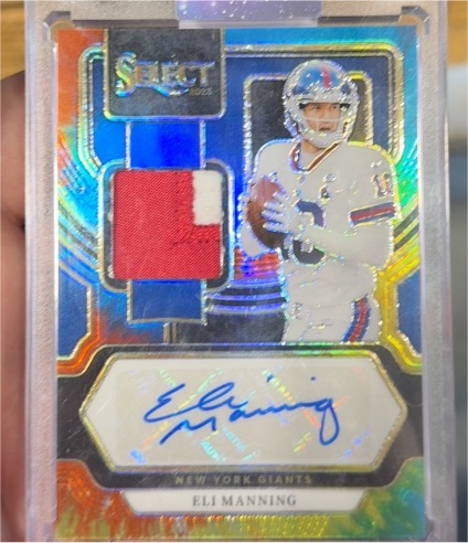 2023 Panini Select Eli Manning Rookie Patch Auto — front