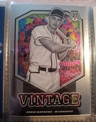 2021 Panini Mosaic Vintage #V4 Eddie Mathews Milwaukee Braves — front