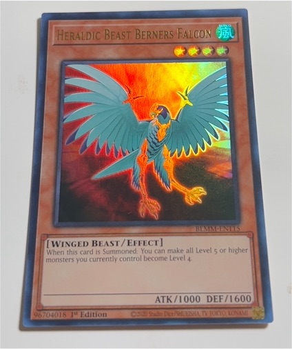 2020 Yu-Gi-Oh! BLMM-EN115 Heraldic Beast Berners Falcon — front