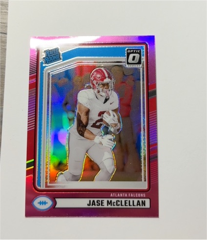 2024 Donruss Optic #375 Jase McClellan Rated Rookie Pink Prizm — front