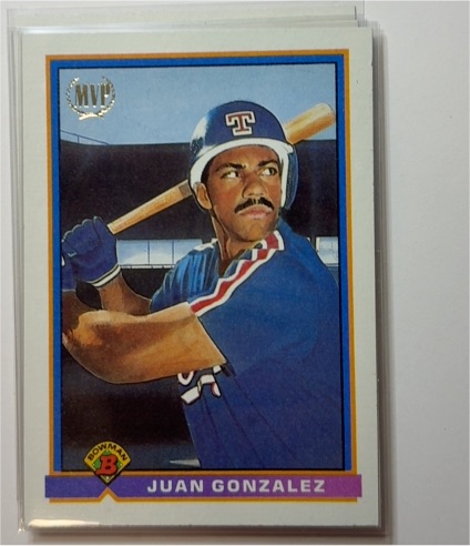 1991 Bowman #180 Juan Gonzalez Texas Rangers — front