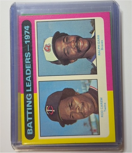 1975 Topps #306 Batting Leaders Rod Carew Ralph Garr — front