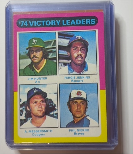 1975 Topps #310 Victory Leaders Jim Hunter Fergie Jenkins Phil Niekro — front