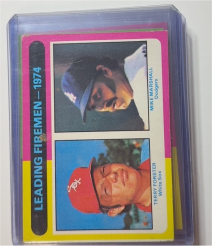 1975 Topps #313 1974 Leading Firemen (Terry Forster / Mike Marshall) — front
