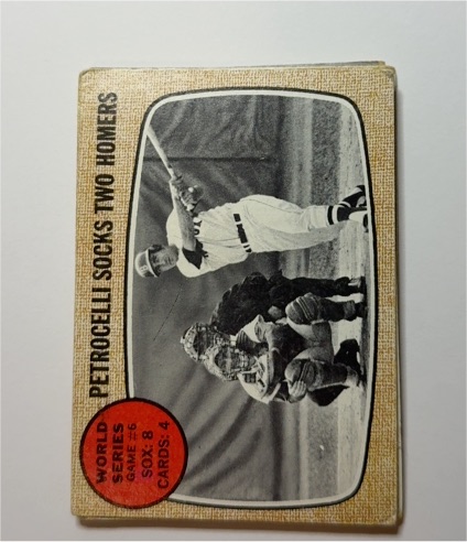 1968 Topps #156 World Series Game 6 Rico Petrocelli Socks Two Homers — front