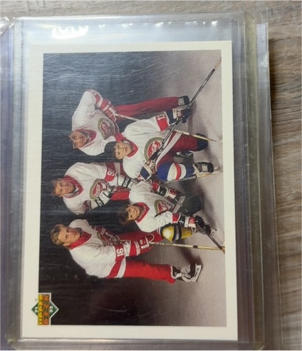 1991-92 Upper Deck #SP1 Glasnost On Ice Wayne Gretzky / Brett Hull / Valeri Kamensky — front