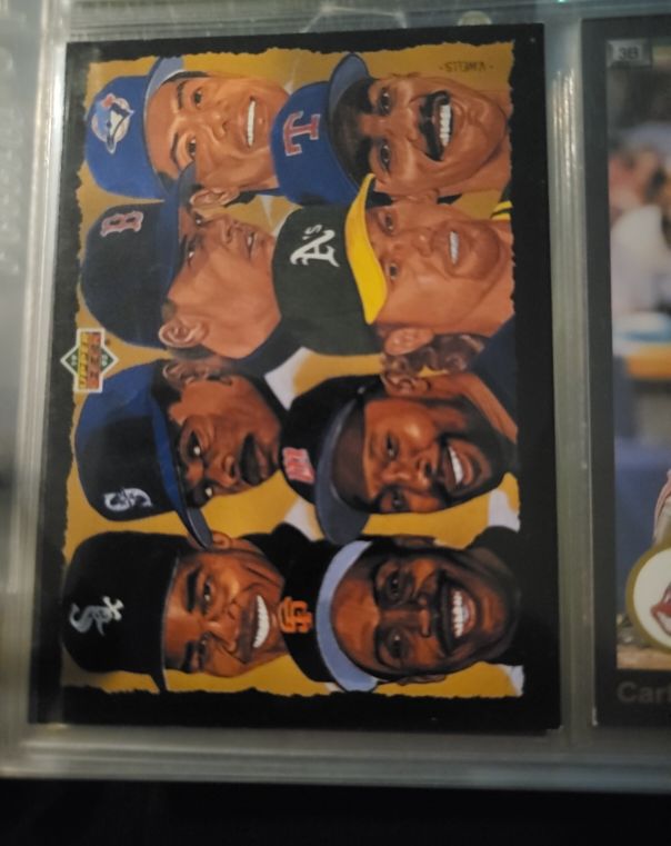 1993 Upper Deck Future Heroes #63 Ken Griffey Jr. / Frank Thomas / Roger Clemens / Barry Bonds / Kirby Puckett / Roberto Alomar — front