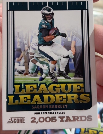 2025 Panini Score #3 Saquon Barkley League Leaders — front