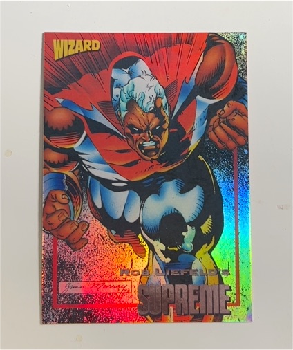 1993 Wizard Magazine #5 Rob Liefeld's Supreme Promo Holo Foil Card — front