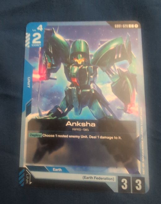 Gundam Card Game Newtype Rising GD01-020 Anksha — front