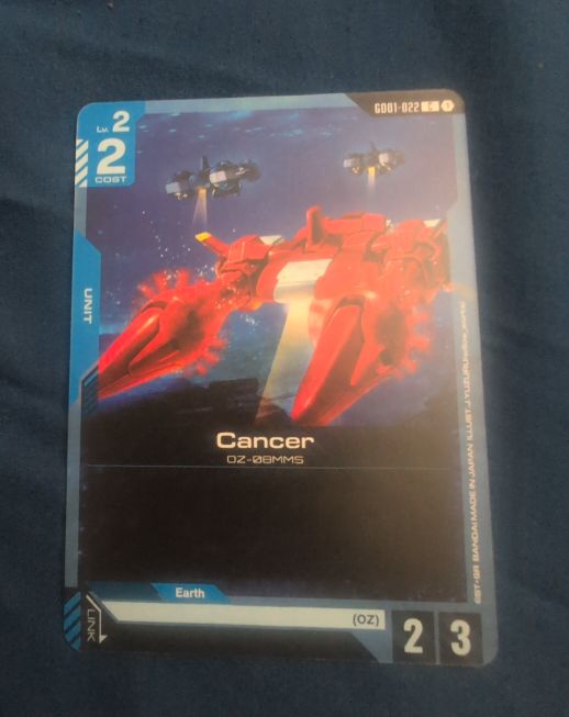 Gundam Card Game GD01-022 Cancer — front