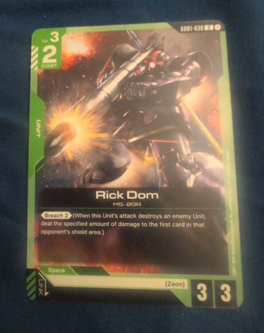 Gundam Card Game Newtype Rising GD01-030 Rick Dom — front