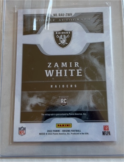 2022 Panini Origins Football #RAU-ZWH Zamir White Rookie Autograph — front