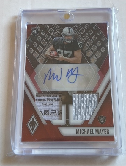 2023 Panini Phoenix Rookie Patch Auto Dual Jersey Michael Mayer — front