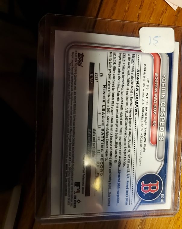 2023 Topps Bowman #BOS-2023 Yoelin Cespedes — front