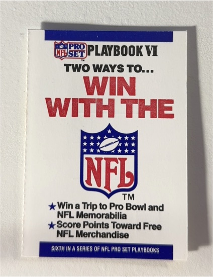 1992 Pro Set Playbook VI Win With The NFL — front