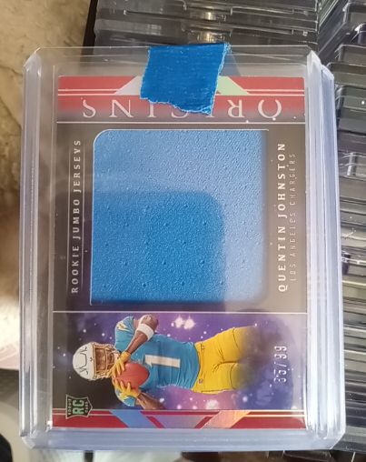 2023 Panini Origins Rookie Jumbo Jerseys #RJJ-QJ Quentin Johnston — front