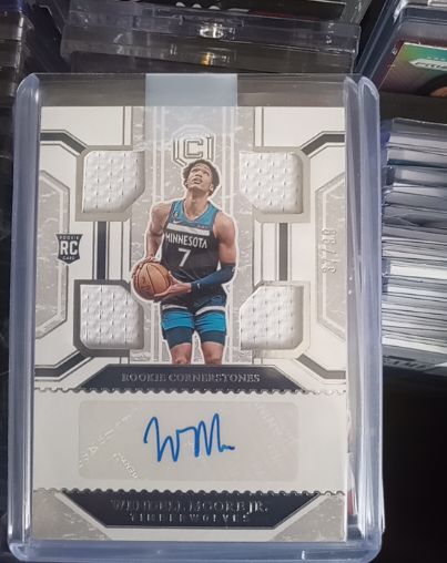 2022-23 Panini Chronicles Wendell Moore Jr Rookie Cornerstones Quad Patch Autograph — front