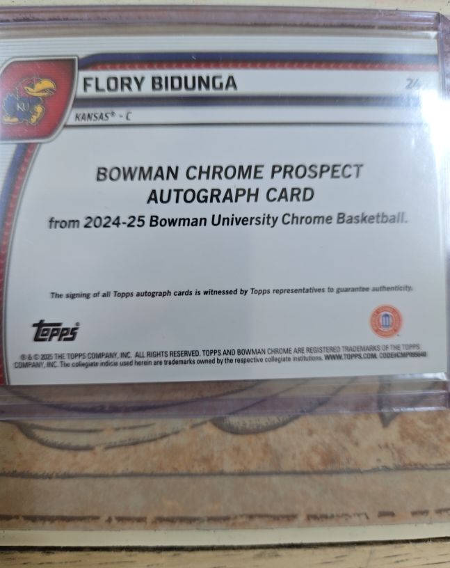 2024-25 Bowman University Chrome #24 Flory Bidunga — front