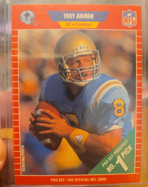 1989 Pro Set #490 Troy Aikman Rookie Card — front