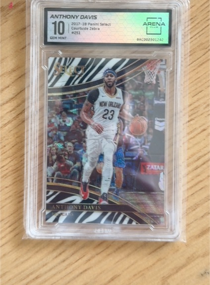 2017-18 Panini Select #251 Anthony Davis Courtside Zebra — front