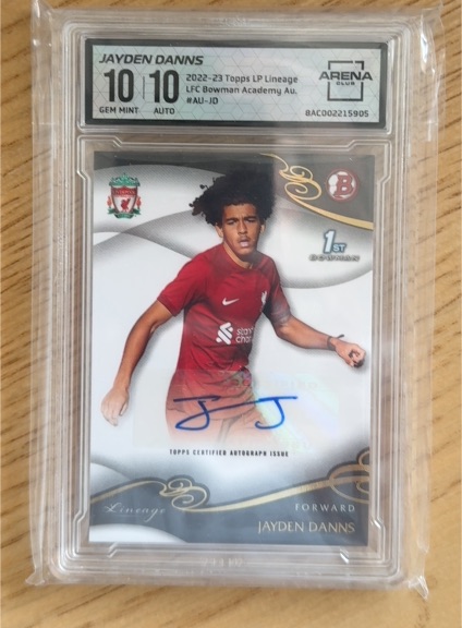 2022-23 Topps Liverpool Lineage #AU-JD Jayden Danns — front