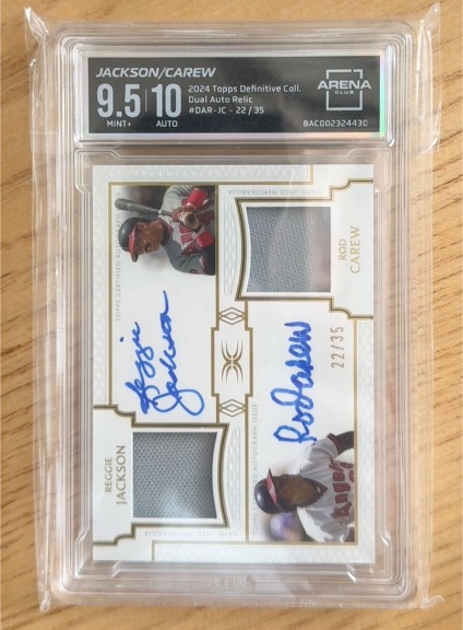 2024 Topps Definitive Collection Dual Auto Relic #DAR-JC Bo Jackson/Rod Carew — front
