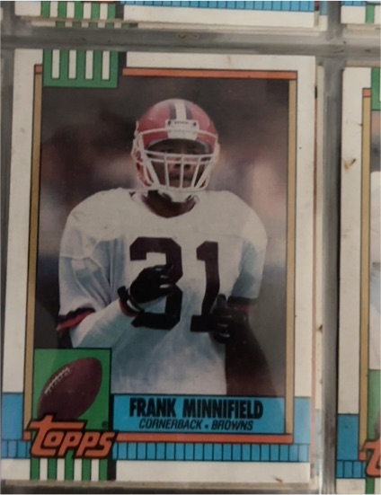 1990 Topps #159 Frank Minnifield — front
