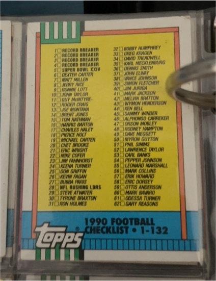 1990 Topps #497 Checklist: 1-132 — front