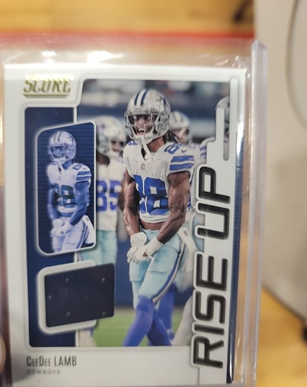 2022 Panini Score #RU3 CeeDee Lamb Rise Up Jersey Patch — front