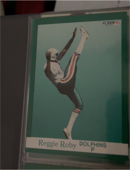 1991 Fleer #129 Reggie Roby Miami Dolphins — front
