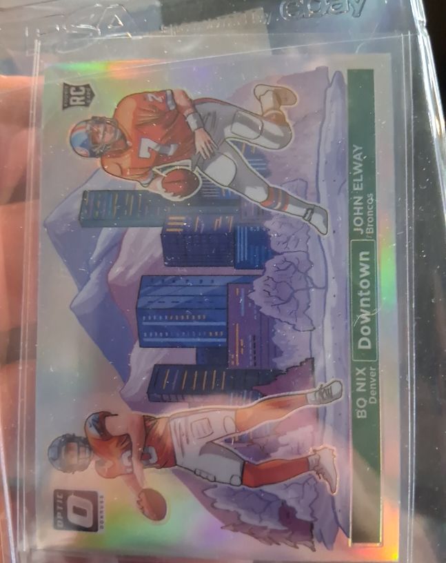 2024 Panini Donruss Optic Downtown Duos #13 Bo Nix / John Elway — front