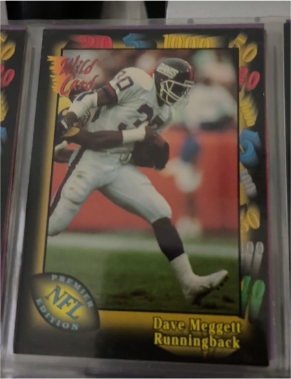 1991 Wild Card #142 Dave Meggett — front