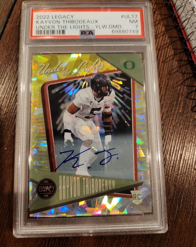 2022 Panini Legacy #UL17 Kayvon Thibodeaux Under The Lights Yellow Diamond — front