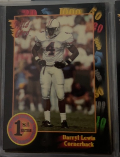 1991 Wild Card Draft #30 Darryll Lewis — front