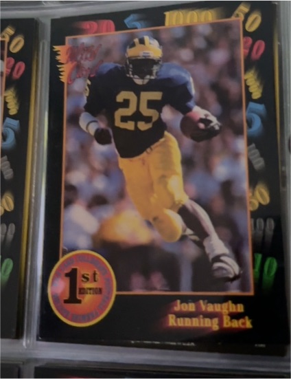 1991 Wild Card 1st Edition #52 Jon Vaughn — front