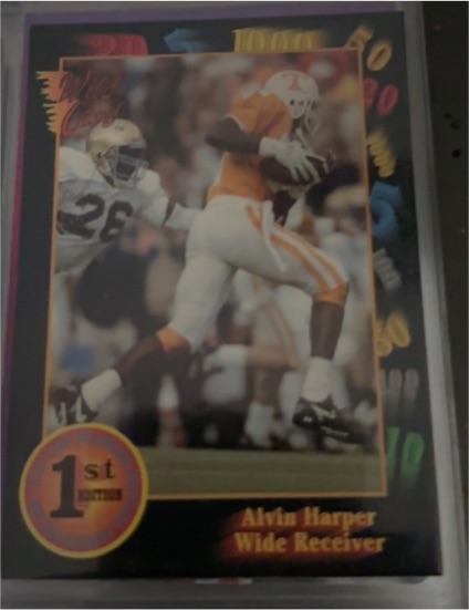 1991 Wild Card Alvin Harper #95 Rookie RC NCAA Tennessee Volunteers — front