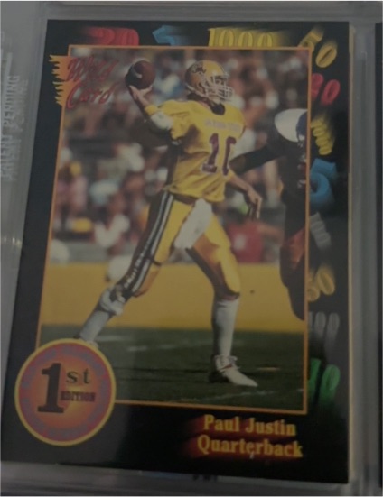 1991 Wild Card Draft #84 Paul Justin — front