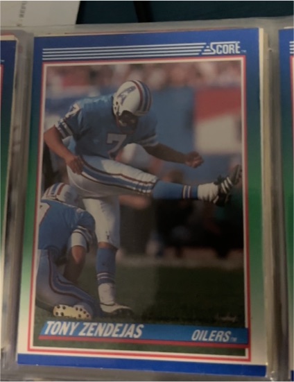1990 Score #69 Tony Zendejas Houston Oilers — front