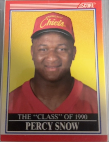 1990 Score #606 Percy Snow — front